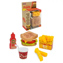Ігровий набір муляжів їжі Fast Food: розбірний сендвіч та аксесуари фаст-фуду (623-521)