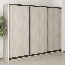 Шафа-купе тридверна MebelStar Уні BG 3ДСП 260x45x210 см Аляска сірий (MBS-7938)