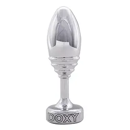 Металева анальна пробка DOXY Butt Plug RIBBED, ребриста, діаметр 3,3 см