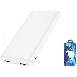 Зовнішній акумулятор Power bank HOCO J100 10000 mAh батарея заряджання Білий - мініатюра 2