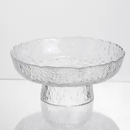 Фруктовниця на ніжці Ice Textured 15 см з крижаною текстурою скла Yiwu HP-34-88