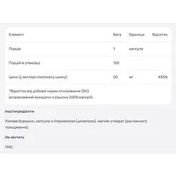 Цинк піколінат Nutricost 50 мг 120 капсул - мініатюра 4