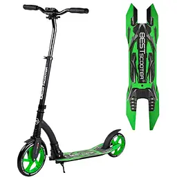Самокат Best Scooter 89х52х90 см Чорно-зелений 000231487
