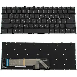 Клавіатура для ноутбука LENOVO (Slim 7 14IMH9 series), ukr, onyx чорний, без фрейма, підсвітка клавіш