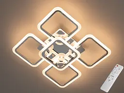 Світлодіодна люстра смарт світильник з пультом dimmer, 90W, хром