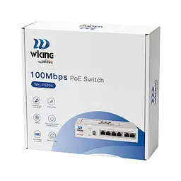 PoE-комутатор 6-портовий некерований Wiking WK-PS206 V2, 4x100Mbps PoE, 2x100Mbps Uplink, 45W (73-00270) - мініатюра 9