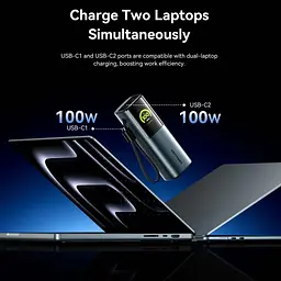 Батарея універсальна Vention 27000 mAh 200W Gray TFT Display Type (FKGH0) - мініатюра 9
