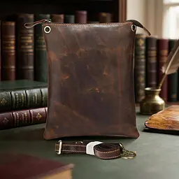 Сумка-планшет із натуральної вінтажної шкіри 14061 Vintage коричнева - мініатюра 2