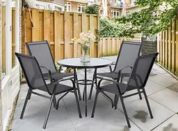 Комплект садових меблів GardenLine Verona-4 Grey круглий стіл - мініатюра 3