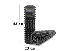 Масажний ролик EasyFit Solid Grid Roller 45 см v.2.2s чорний - мініатюра 2