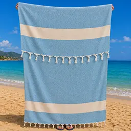 Рушник пештемаль Turkey Towel 100х180 см легкий великий для пляжу басейну бані сауни підстилка на дачу пікнік природу відпустку море ромб блакитний