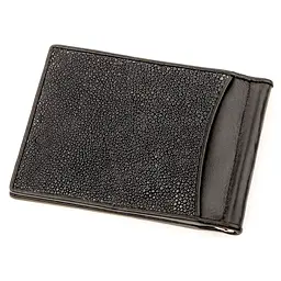 Затискач для грошей із натуральної шкіри морського ската Stingray Leather 12х8.5х1 см acs0032270 - мініатюра 2