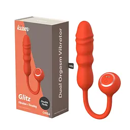 Вібратор Kissen Glitzі 26.8 см червоний - мініатюра 2