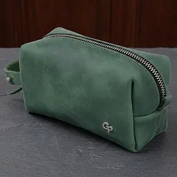 Шкіряна косметичка унісекс Grande Pelle 11571 зелений - мініатюра 1