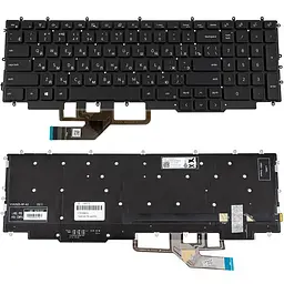 Клавіатура для ноутбука DELL (Inspiron: G7 7700) rus чорний без фрейму підсвічування клавіш (RGB)
