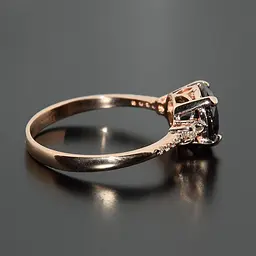 Каблучка з червоного золота з чорним каменем 19.5 K-0265 - мініатюра 3