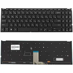 Клавіатура для ноутбука ASUS (X512 series) rus, black, без фрейму, підсвічування клавіш
