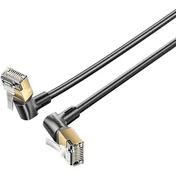 Патч-корд 1м STP cat 8 RJ-45 90° corner black Vention (IKLBF)