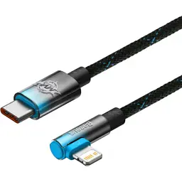 Дата кабель USB-C to Lightning 1.0m 20W 90° corner black/blue Baseus (CAVP000221) - мініатюра 3