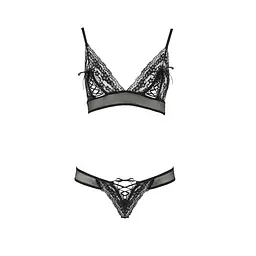 Комплект білизни Passion ERZA Set black L/XL - мініатюра 3