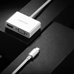 Перехідник Ugreen USB 3.1 Type C HDMI + VGA MM123 Білий - мініатюра 5