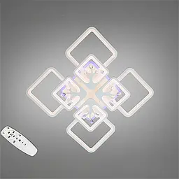 Стельова LED-люстра Diasha 8157/4+4WH 190W, 60×60×12 см, 3 кольори світла, диммер, пульт