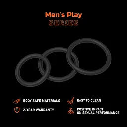 Ерекційні кільця Erospace Mens Play Set Cock Rings B7, 3 шт - мініатюра 5