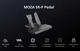 Комплект педалей MOZA SR-P USB Тензодатчик 100kg (2 педалі) Black - мініатюра 7