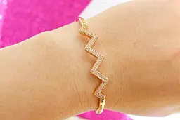 Браслет бенгл Xuping Jewelry зигзаг 60 мм 10 мм на руку від 17 см до 19 см золотистий - мініатюра 2