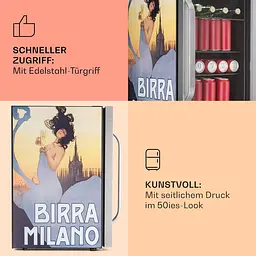 Холодильник для напоїв Klarstein Beersafe 70 Birra Milano Edition (10046061) - мініатюра 4