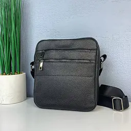 Сумка чоловіча шкіряна чорна на 2 відділення Handycover S407 - мініатюра 2