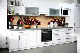 Кухонний фартух Стиглі Яблука для кухні наклейка ПВХ червоні фрукти Бежевий 60х250 см Happy Pocket Z180532 - мініатюра 6