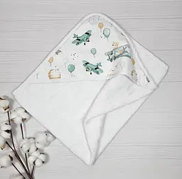 Дитячий рушничок-куточок 80х80 a.l.babybox Політ звірів Білий