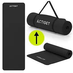 Килимок спортивний Actiget NBR 183 x 61 x 1 cм для йоги та фітнесу ACT0020 Black - мініатюра 4