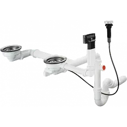 Сифон для мийки з композиту Hansgrohe D17-11 із переливом на дві чаші 43938000