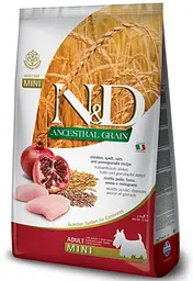 Сухий корм для собак малих порід Farmina N&D Low Grain CHICKEN & POMEGRANATE ADULT MINI з куркою та гранатом 7 кг