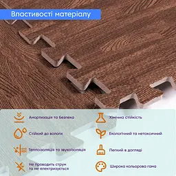 Підлога пазл - модульне підлогове покриття 600x600x10мм коричневе дерево (МР6) SW-00000204 - мініатюра 2