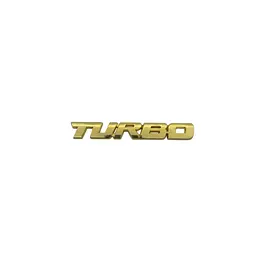 Емблема напис TURBO золота 11х97мм метал (на скотчі)