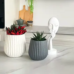 Ваза-кашпо МВМ My Home, 16,5 см, біла (DH-FLOWERS-25 M WHITE) - мініатюра 2