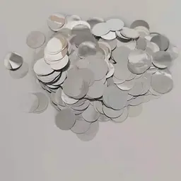 Конфеті з метафану круглі 10 г 25 мм сріблясті - мініатюра 5