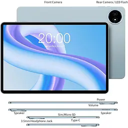 Планшет Teclast M50 Plus 10.1" 6ГБ, 128ГБ, LTE, 7000мА • рік, Android, синій - мініатюра 5