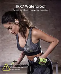 Бездротові спортивні Bluetooth навушники TWS BX17, водонепроникні, з індикатором заряду Жіночі навушники - мініатюра 7