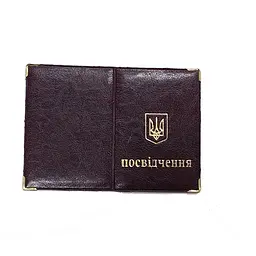 Обкладинка на посвідчення шкірозамінник широка, тиснення золотом 31277 TASCOM Бордовий