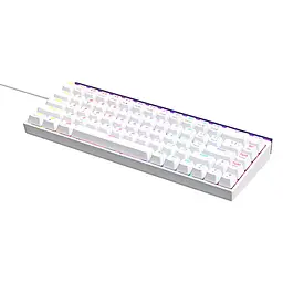 Ігрова механічна дротова клавіатура Ajazz NK68 / Red Switch / 65% / RGB / White - мініатюра 2