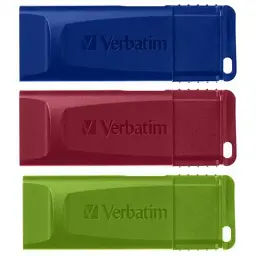 USB флеш накопичувач Verbatim 3x16GB Slider Red/Blue/Green USB 2.0 (49326) - мініатюра 3