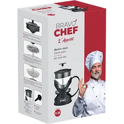 Френч-прес Bravo Chef L'Appetit 350 мл чорний (BC-7302-350) - мініатюра 5