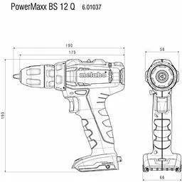 Дриль-шуруповерт Metabo PowerMaxx BS 12 Q [601037500] [119770] - мініатюра 4