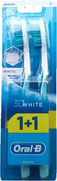 Зубна щітка Oral-B 3D White Відбілювання, середня, бірюзова, 2 шт.