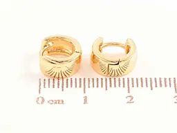 Сережки Xuping Позолота 18K колечка "Класика, шир. 5мм" ø 10мм (252420) - мініатюра 2
