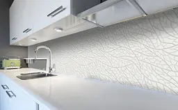 Кухонний фартух Рослинний Вінілова візерунок для кухні 65х250 см Абстракція Сірий Happy Pocket Z184096 - мініатюра 5